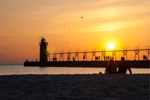 sunset view with pier